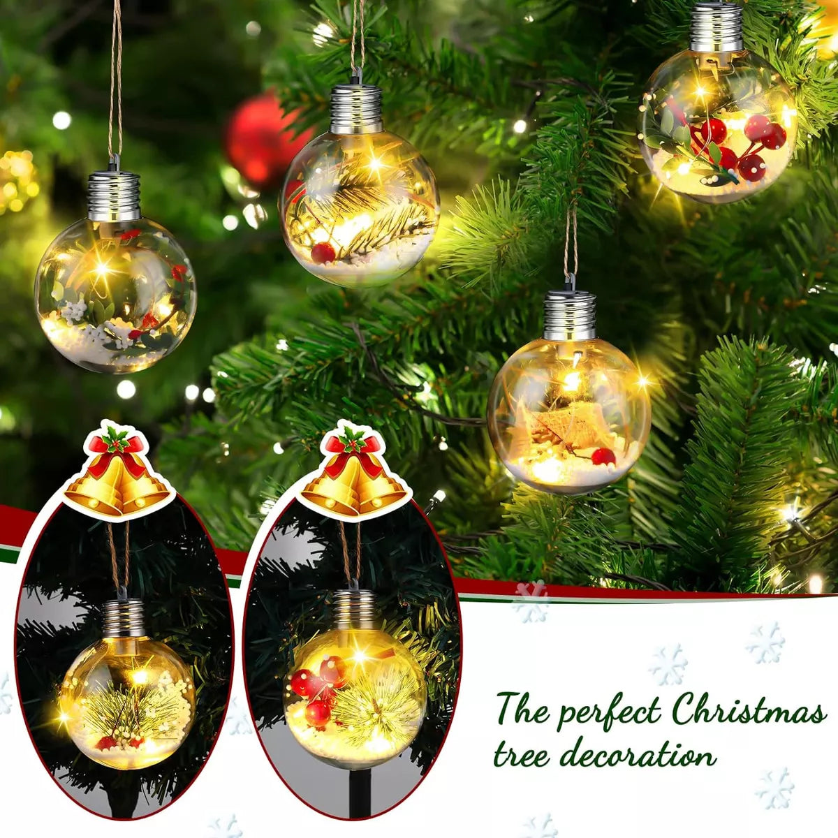 Esferas con Luces para Arbol de Navidad 2024