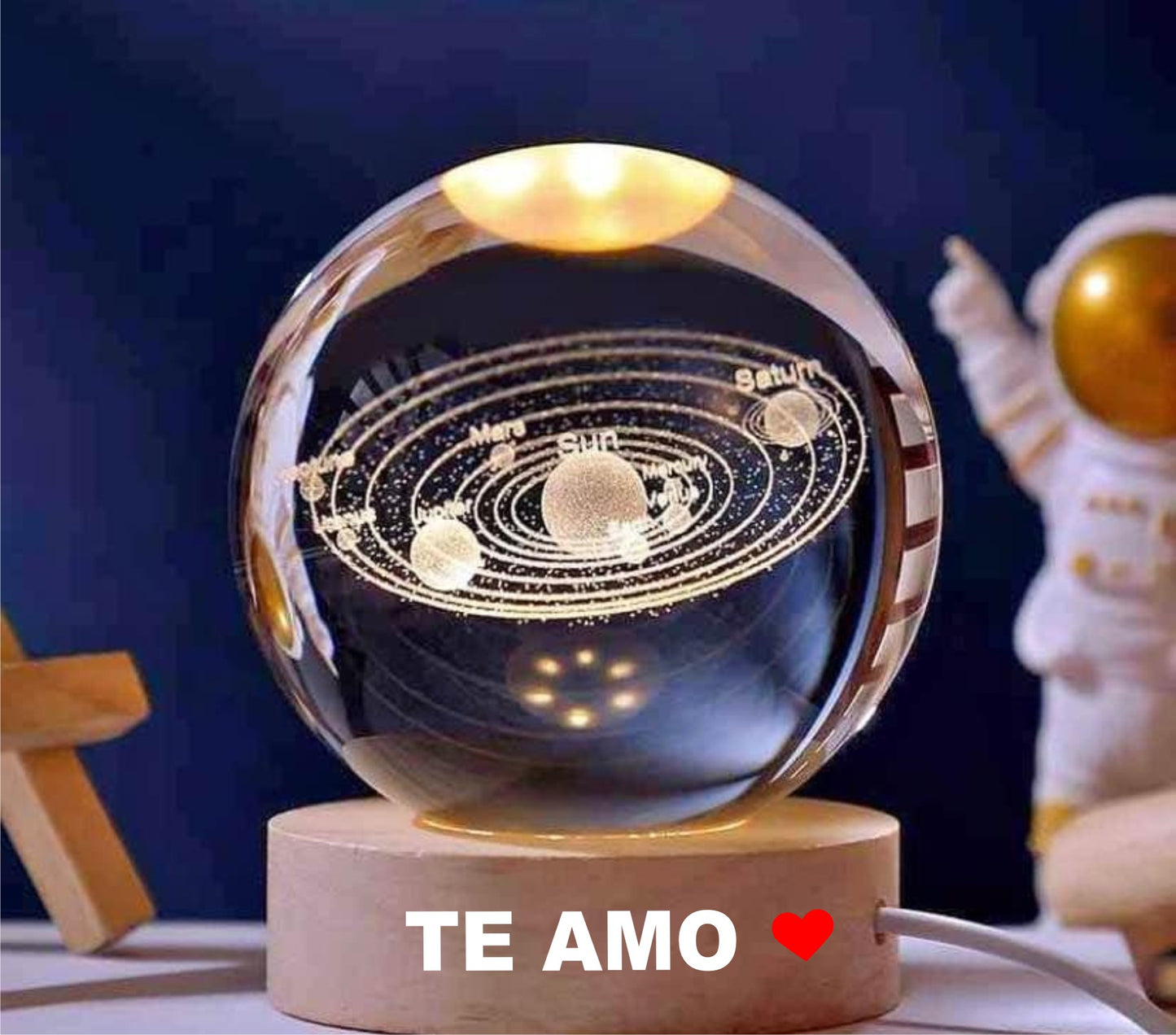 MINI SATURNO DE CRISTAL 3D - PERSONALIZADAS