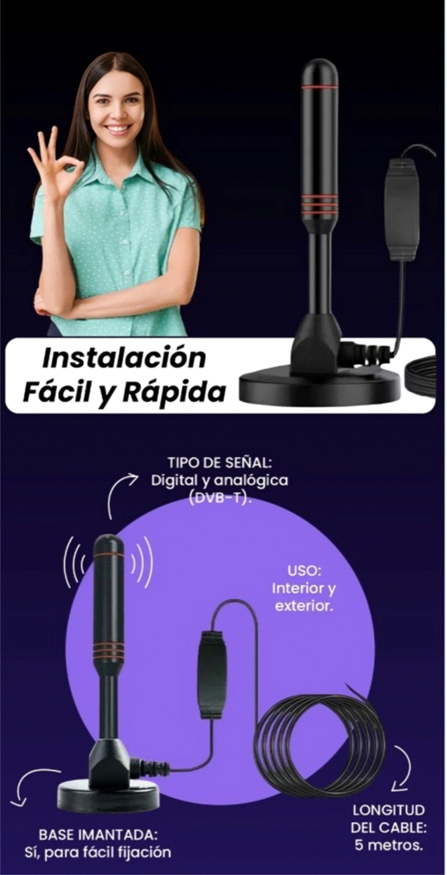 ANTENA FULL HD 4K , TV GRATUITA SIN LÍMITES