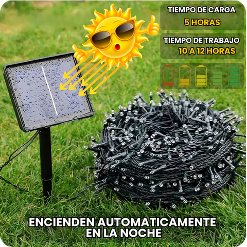 Luces LED Navideñas con Panel Solar (30 METROS)